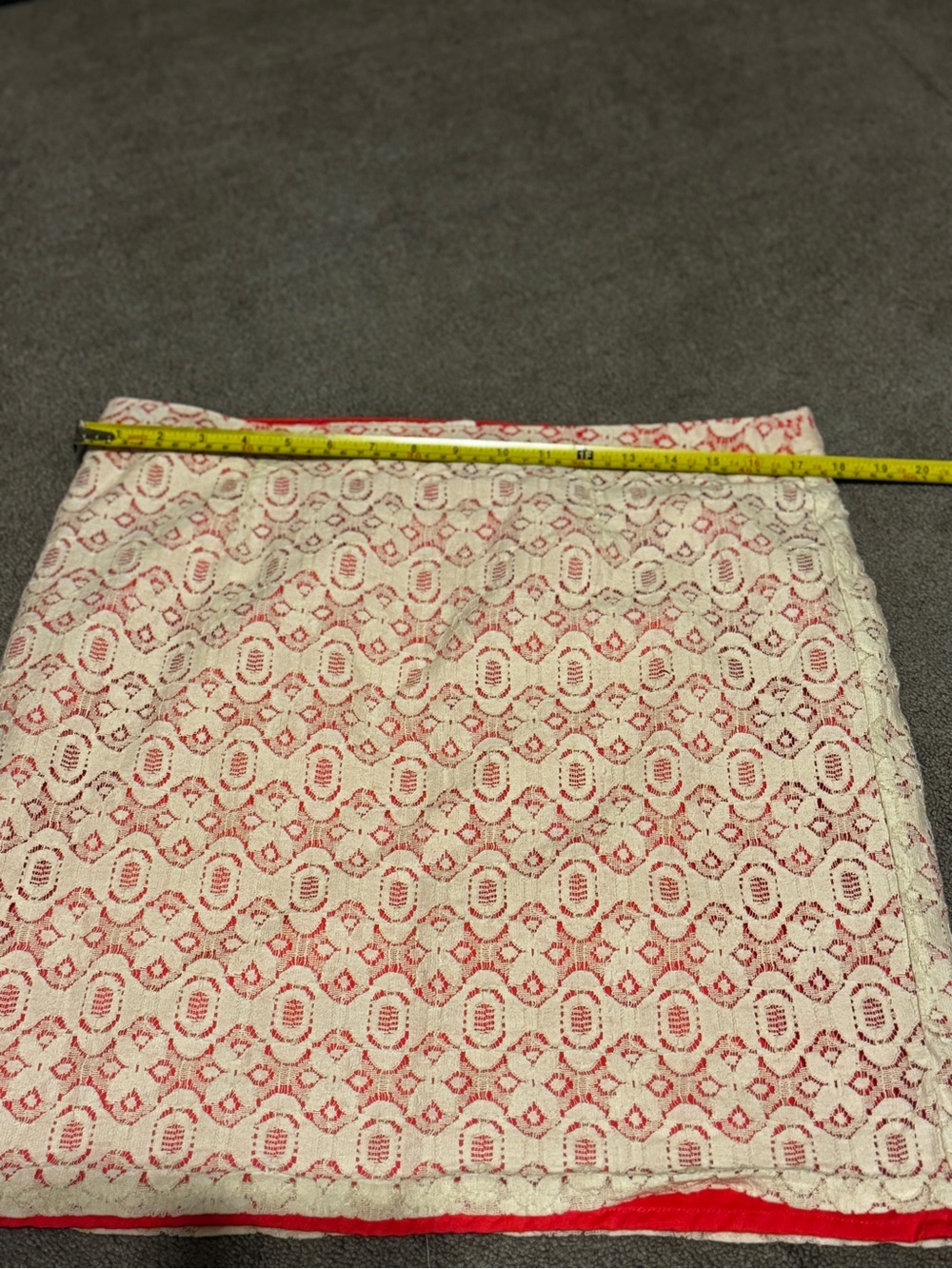 Willi Smith Cream Lace Mini Skirt with Pink Underlay Size 10 - Picture 8 of 8